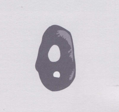 illustration of a stone with two holes in it.